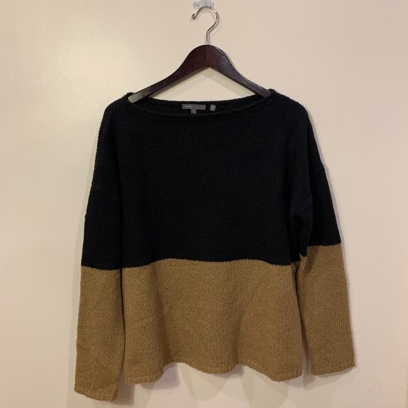 Vince Sweaters - Vince color block camel/black sweater